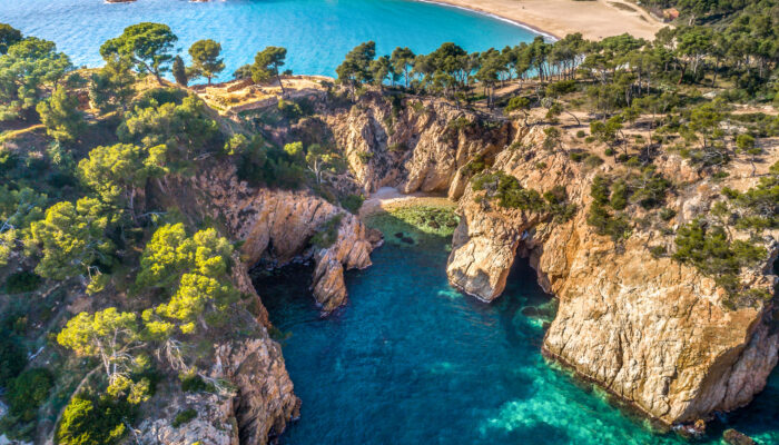 Cala,Foradada,And,Beach,Of,Castell,,In,Palamos,(costa,Brava,